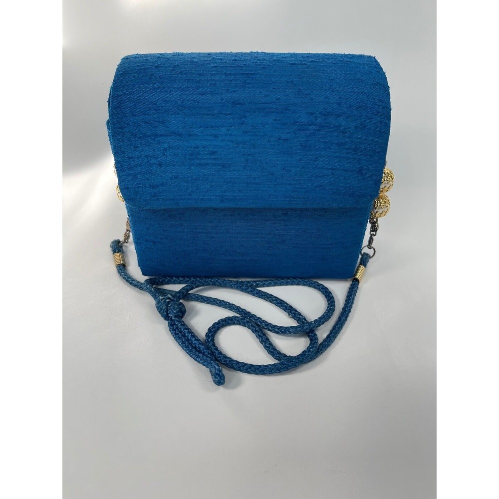U.S Pat. 4021891 Magnetic Snap Purse BLUE ROPE CROSSBODY VTG